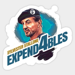 Expend4bles expandables 4 and sylvester stallone themed graphic design by ironpalette. Sticker